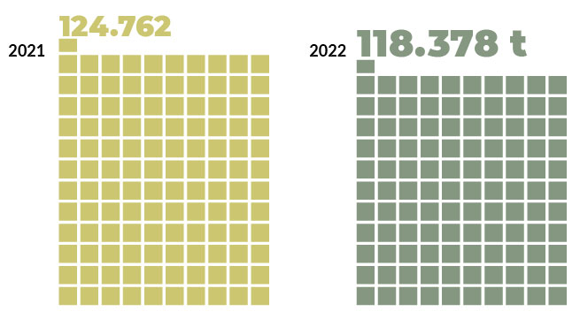 Gráfico de RAEE gestionado
