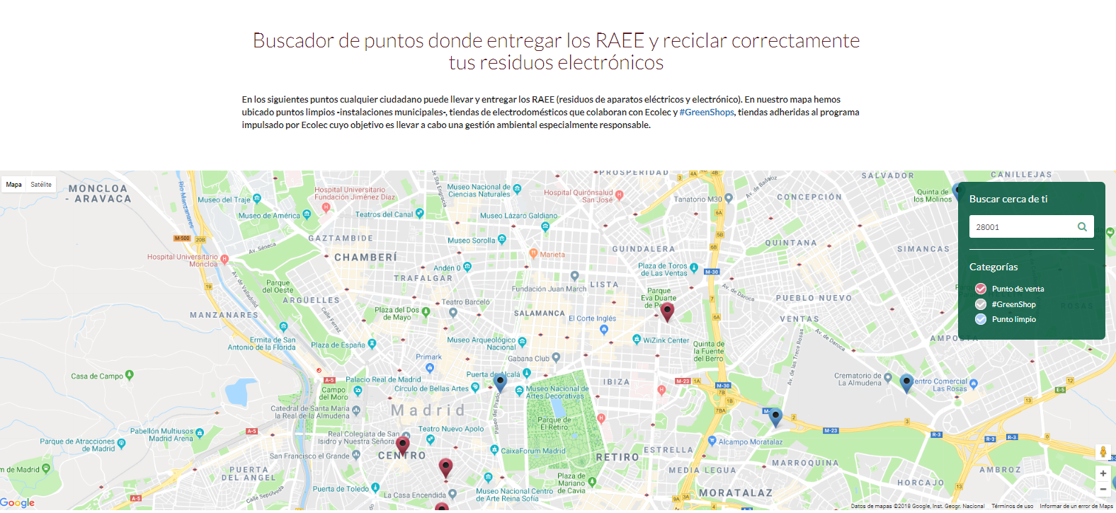 Ecolec lanza el primer buscador online de puntos de entrega de residuos eléctricos y electrónicos