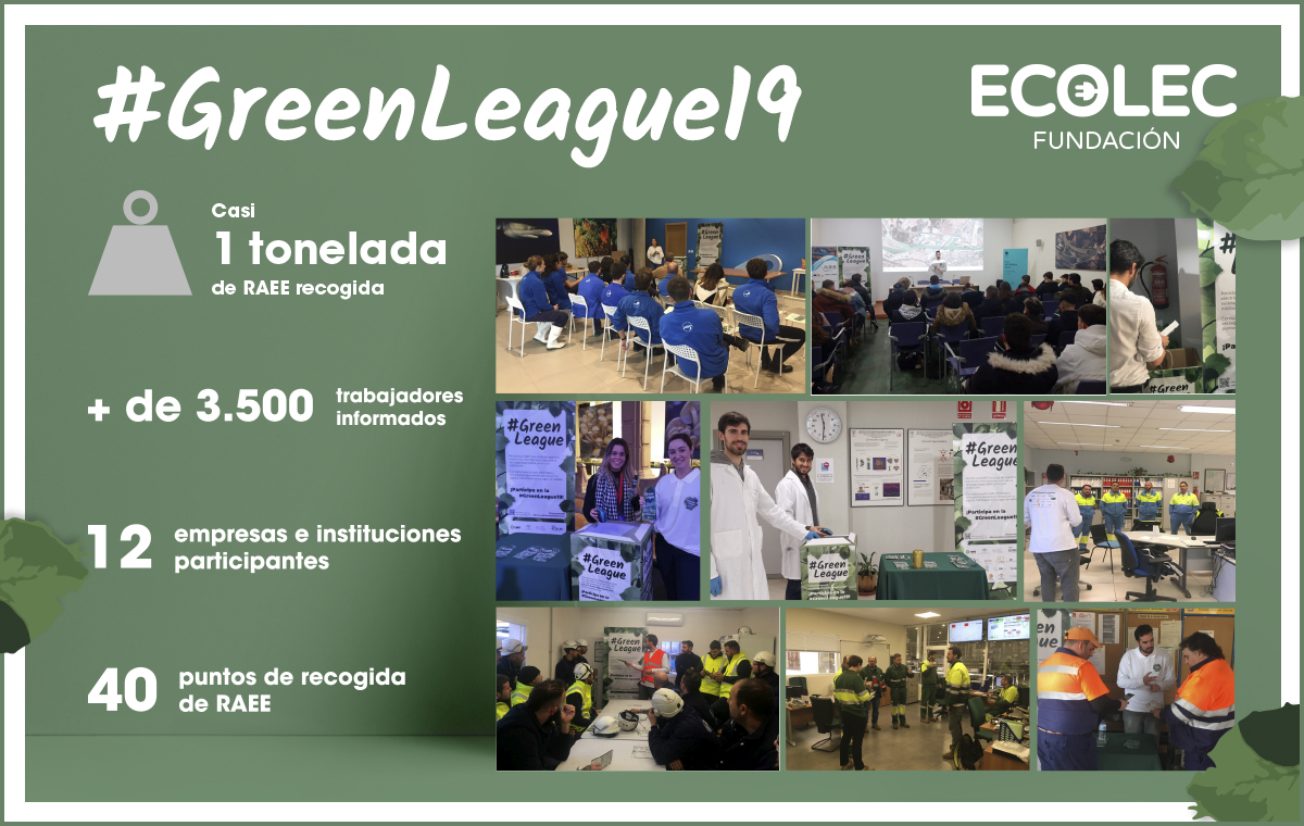 La segunda #GreenLeague de Fundación Ecolec informa a más de 3.500 trabajadores sobre el reciclaje de RAEE  y recoge casi una tonelada de residuos
