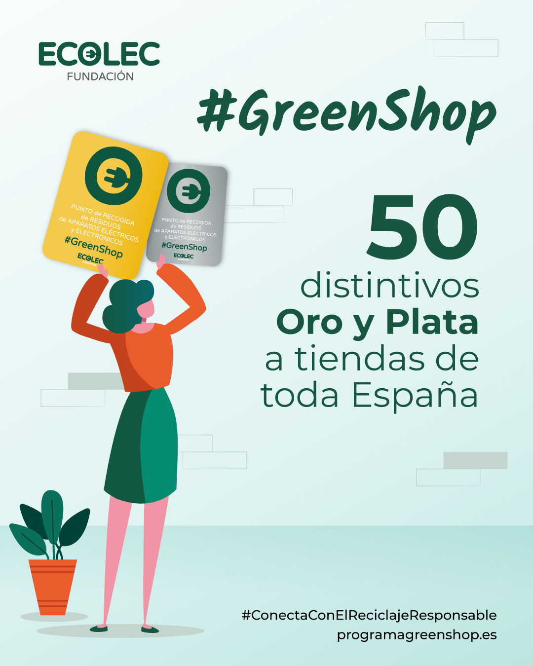 Ecolec reconocerá con los distintivos Oro y Plata a 50 establecimientos #GreenShop de España por su compromiso con el reciclaje de RAEE y el Medio Ambiente